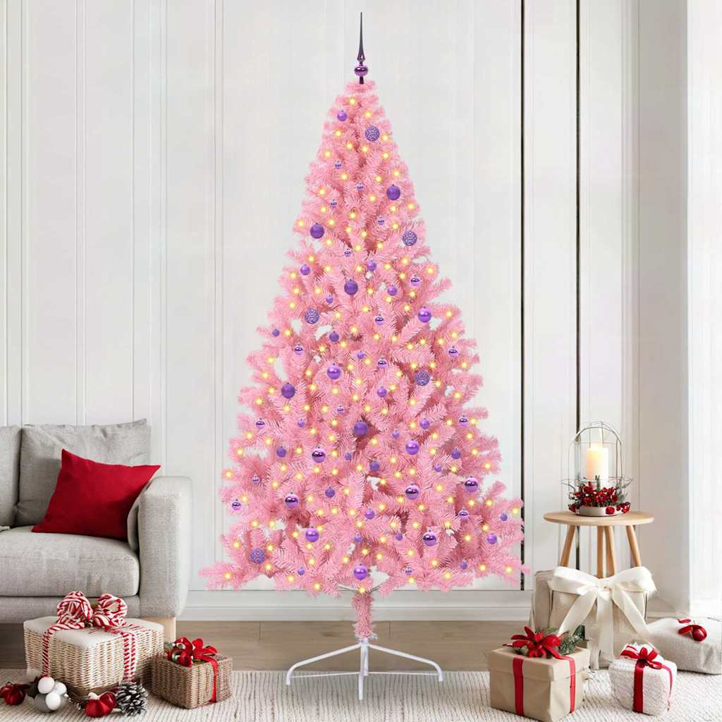 Künstlicher Vorbeleuchteter Weihnachtsbaum Pvc Rosa