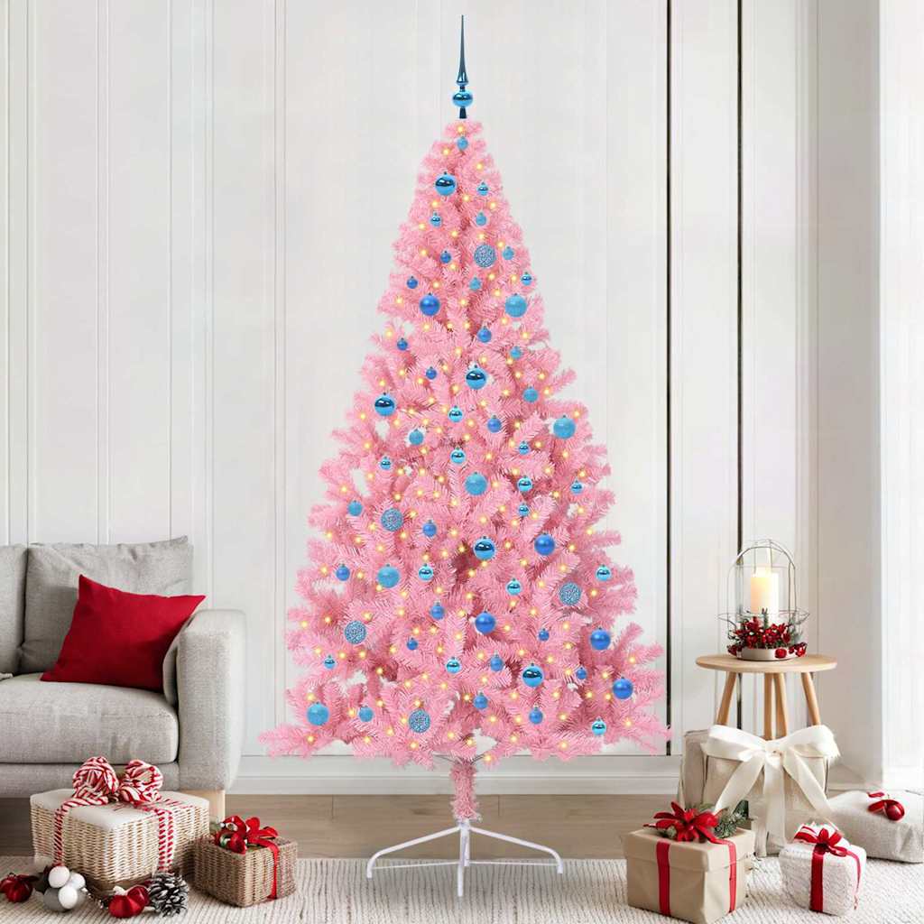 Künstlicher Vorbeleuchteter Weihnachtsbaum Pvc Rosa