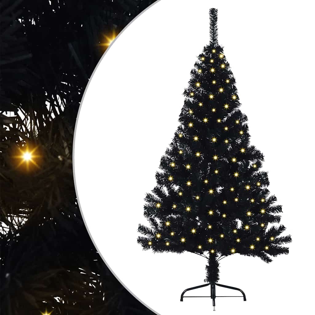 Künstlicher Vorbeleuchteter Weihnachtsbaum Pvc Schwarz
