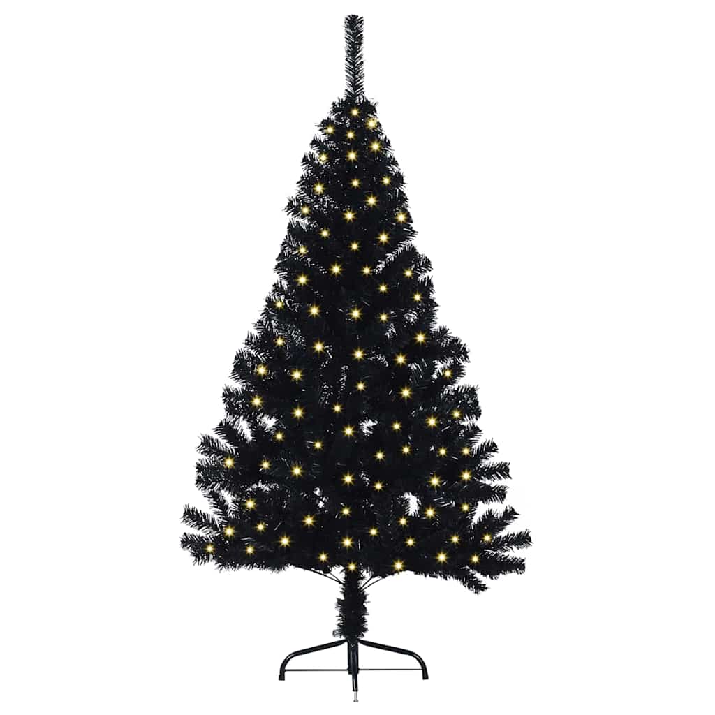 Künstlicher Vorbeleuchteter Weihnachtsbaum Pvc Schwarz