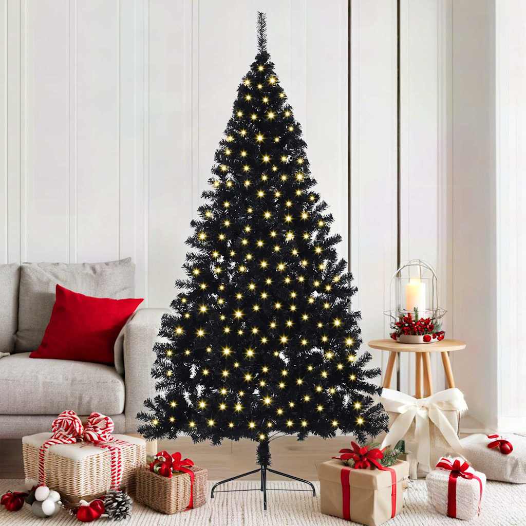 Künstlicher Vorbeleuchteter Weihnachtsbaum Pvc Schwarz