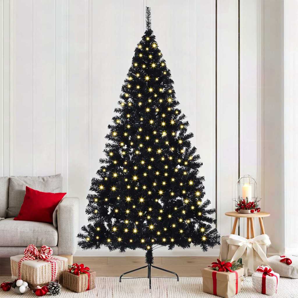 Künstlicher Vorbeleuchteter Weihnachtsbaum Pvc Schwarz