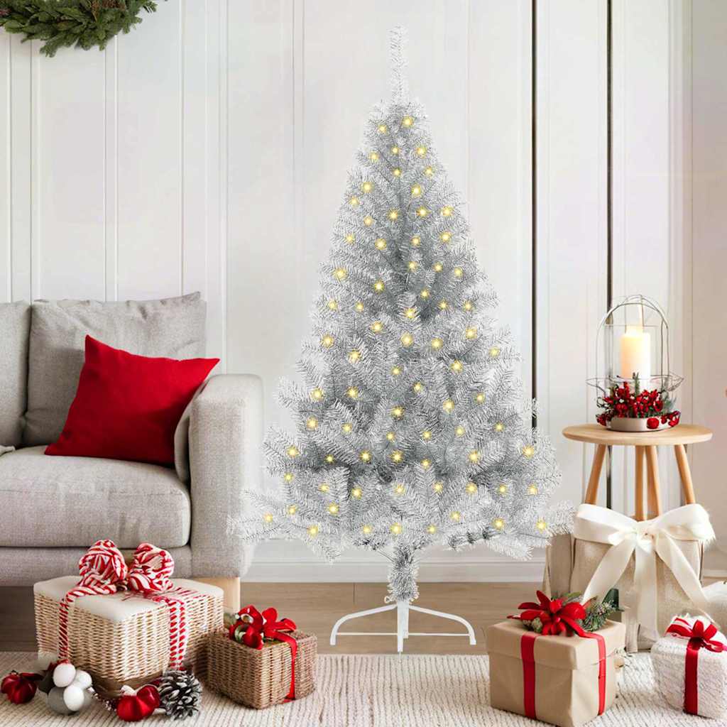 Künstlicher Vorbeleuchteter Weihnachtsbaum Pet Silber