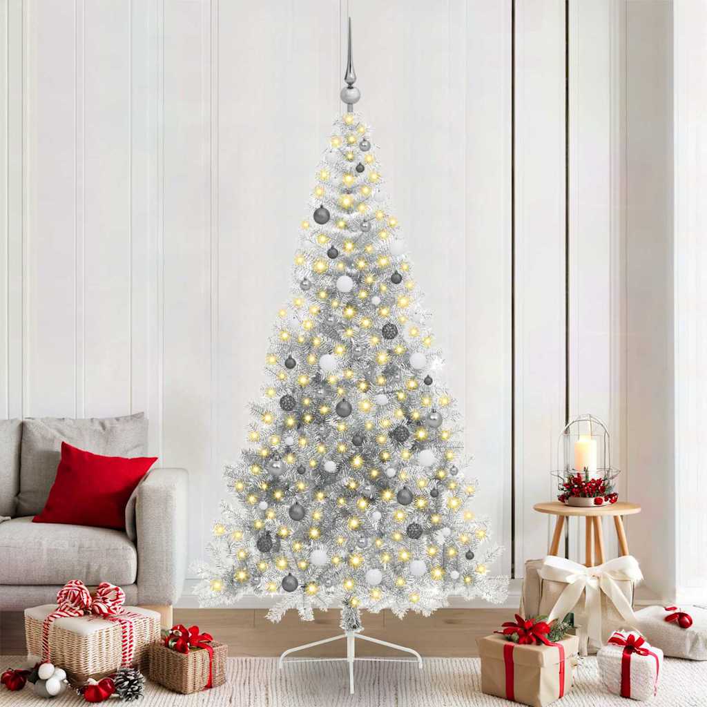 Künstlicher Vorbeleuchteter Weihnachtsbaum Pet Silber