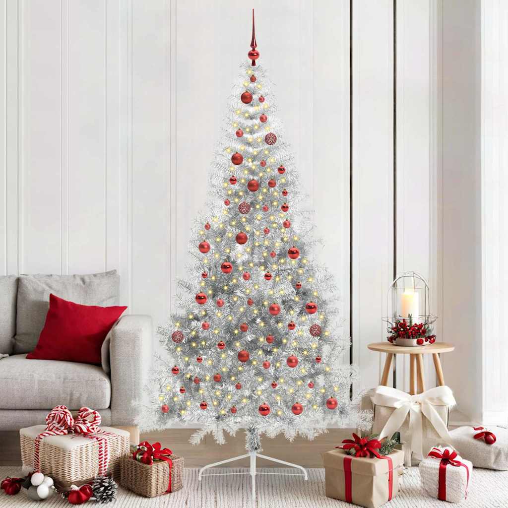 Künstlicher Vorbeleuchteter Weihnachtsbaum Pet Silber