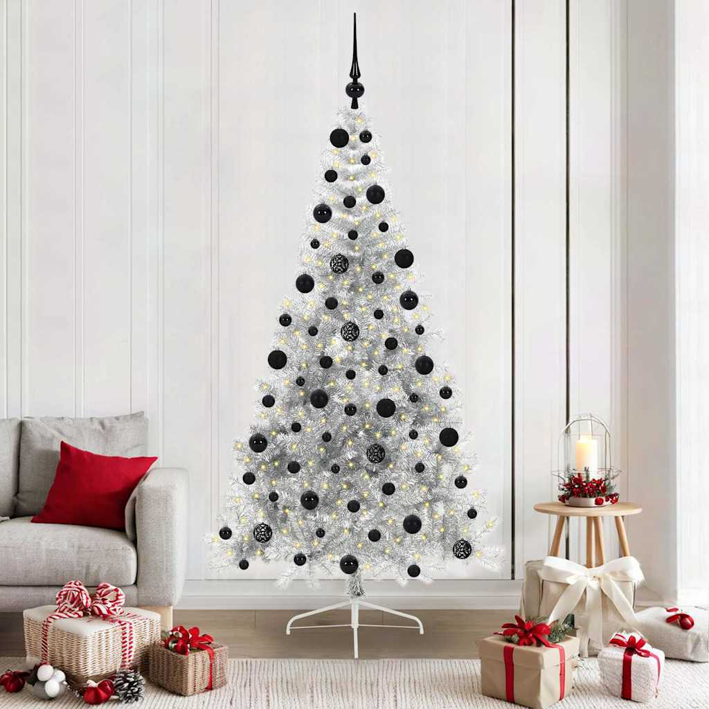 Künstlicher Vorbeleuchteter Weihnachtsbaum Pet Silber
