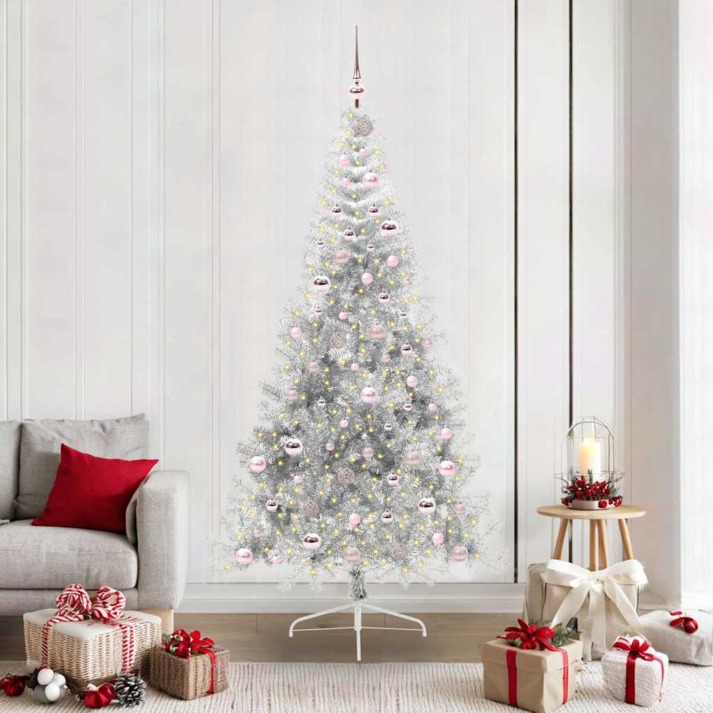 Künstlicher Vorbeleuchteter Weihnachtsbaum Pet Silber