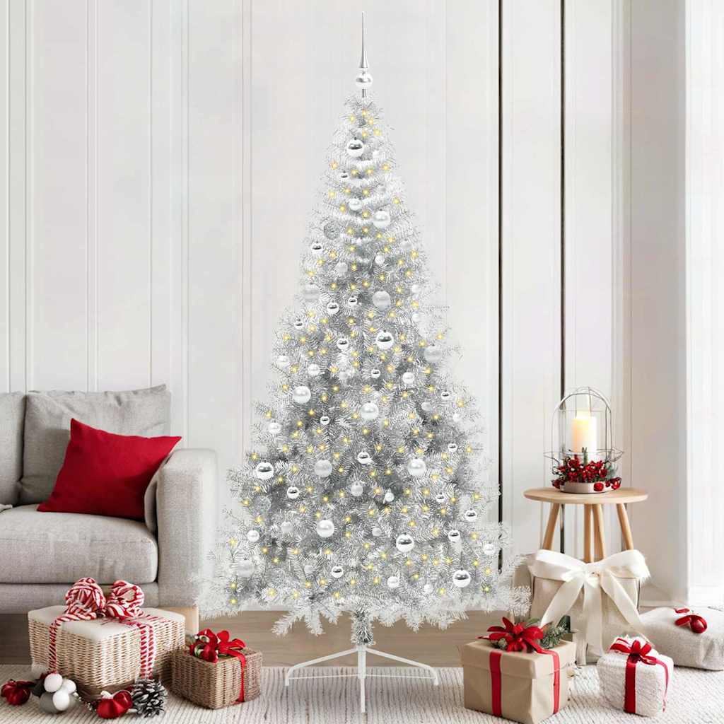 Künstlicher Vorbeleuchteter Weihnachtsbaum Pet Silber