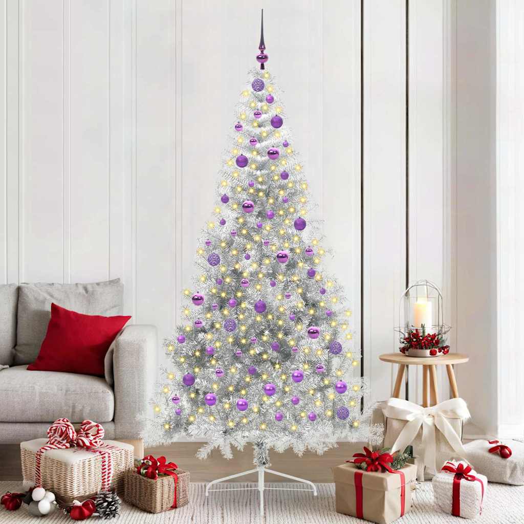 Künstlicher Vorbeleuchteter Weihnachtsbaum Pet Silber