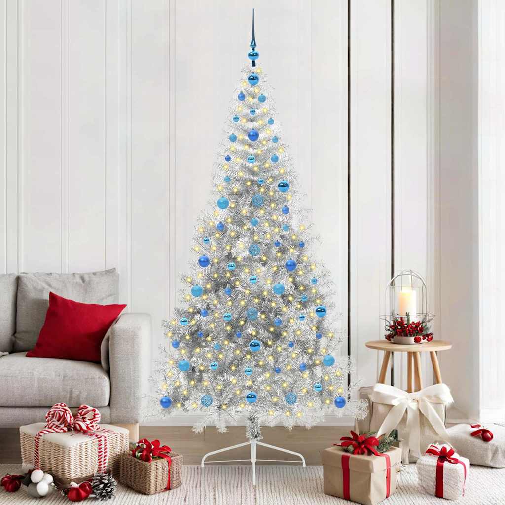 Künstlicher Vorbeleuchteter Weihnachtsbaum Pet Silber