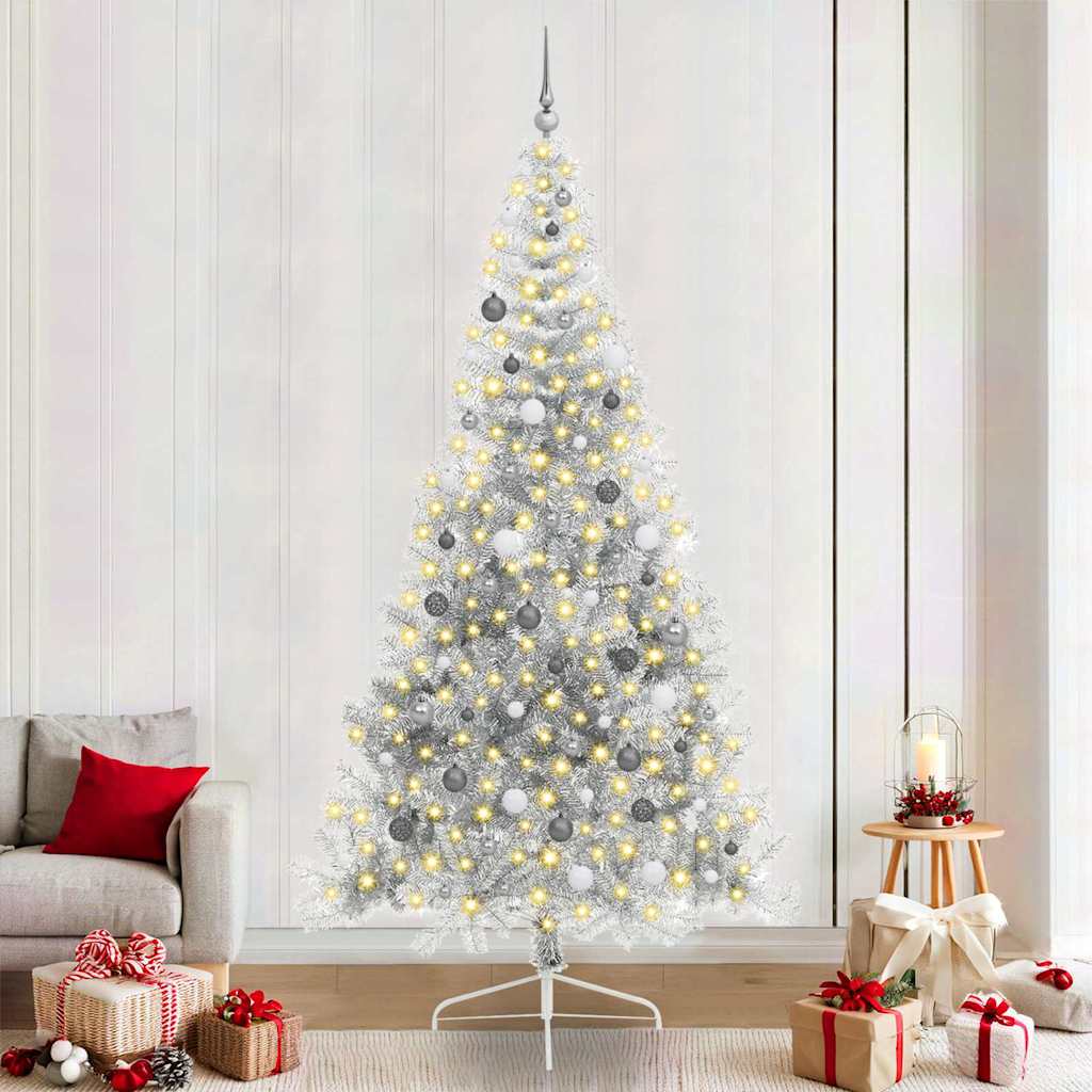Künstlicher Vorbeleuchteter Weihnachtsbaum Pet Silber