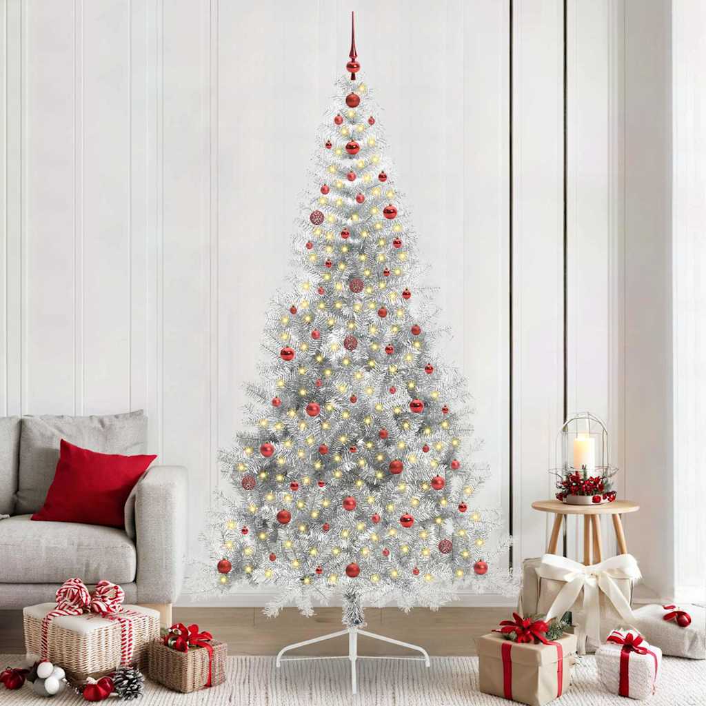 Künstlicher Vorbeleuchteter Weihnachtsbaum Pet Silber