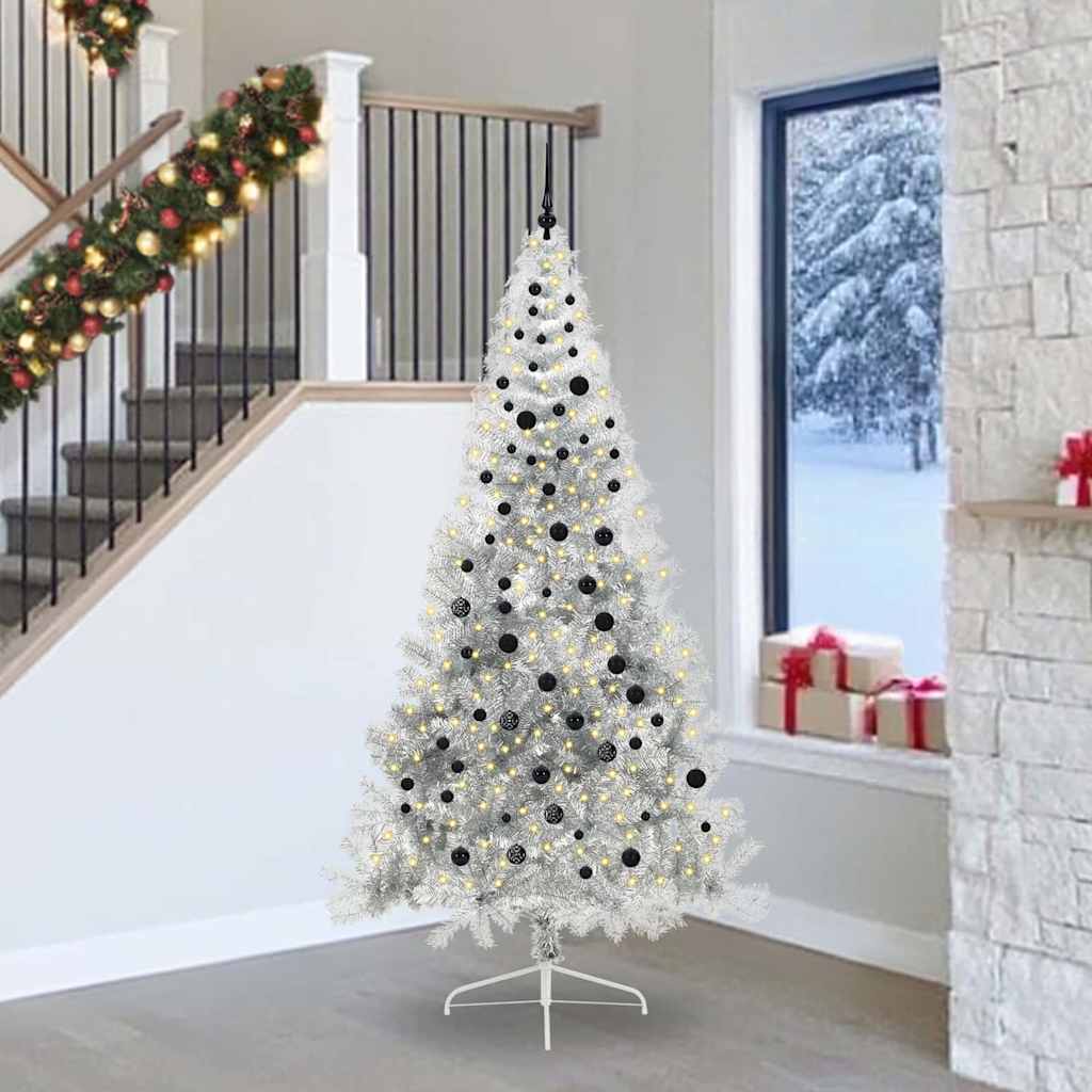 Künstlicher Vorbeleuchteter Weihnachtsbaum Pet Silber