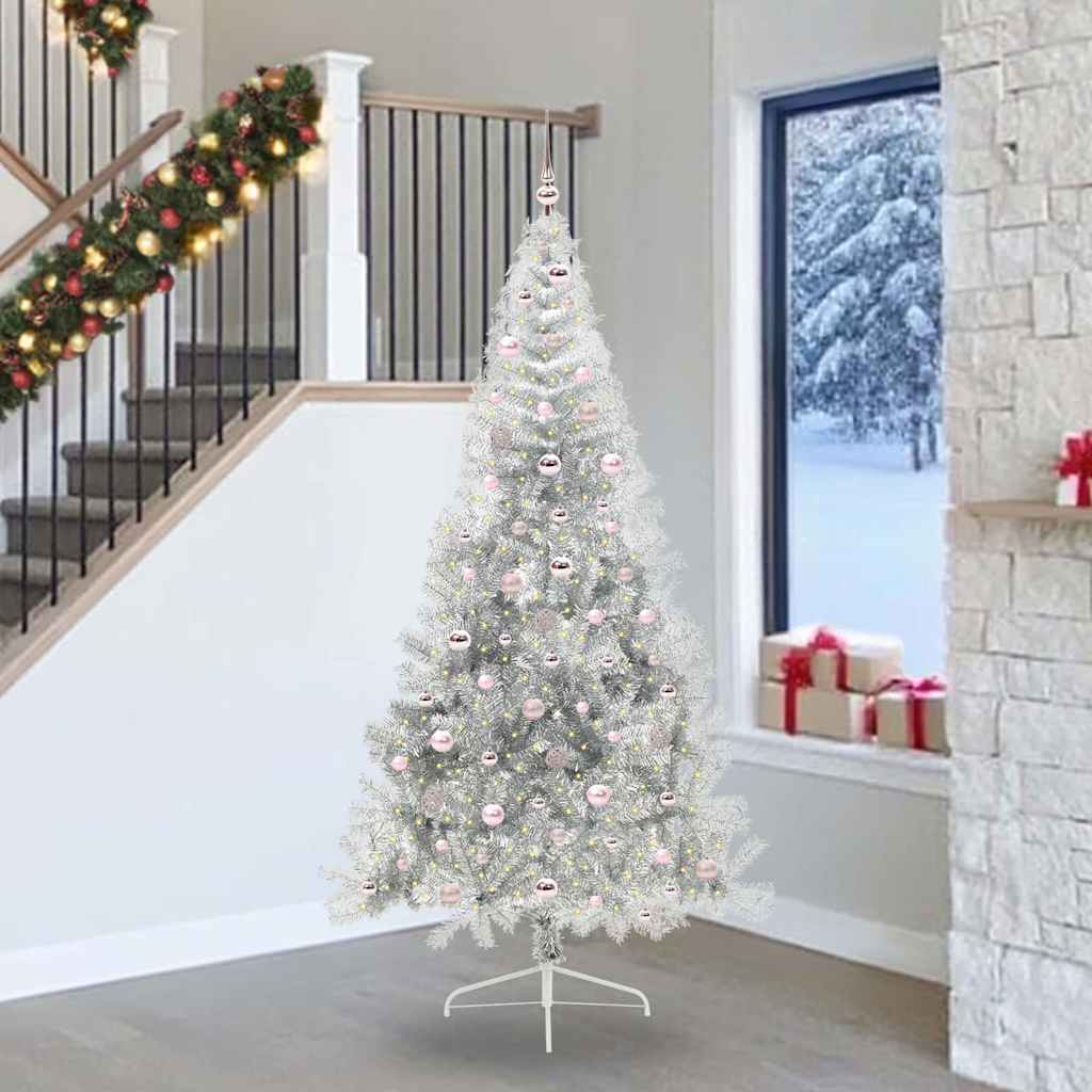 Künstlicher Vorbeleuchteter Weihnachtsbaum Pet Silber