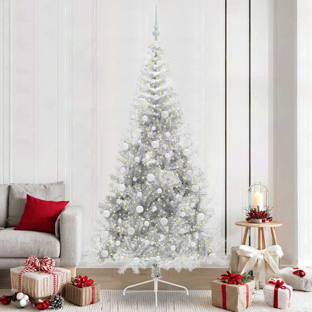 Künstlicher Vorbeleuchteter Weihnachtsbaum Pet Silber