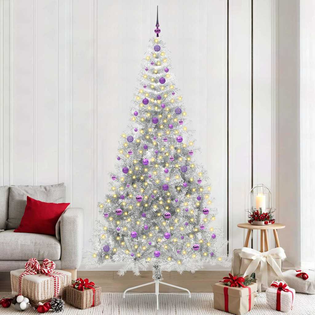 Künstlicher Vorbeleuchteter Weihnachtsbaum Pet Silber