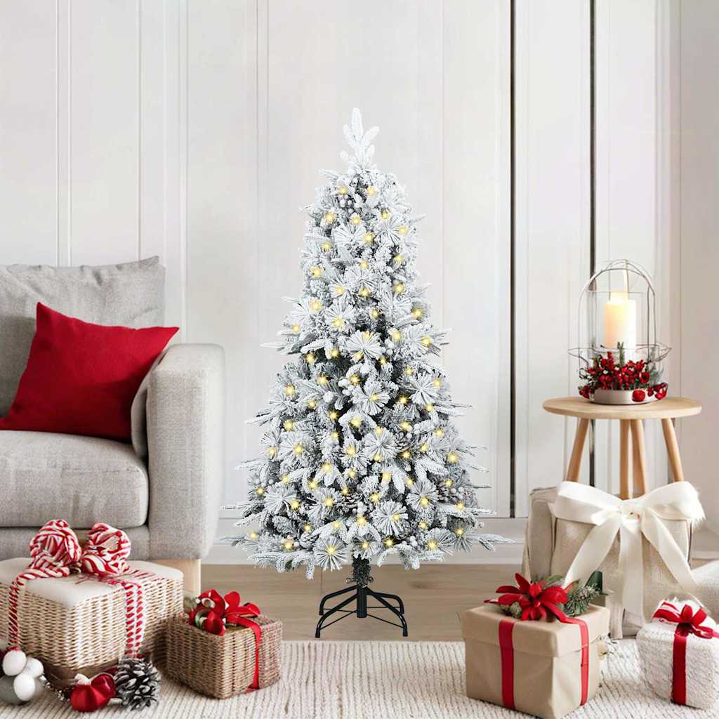 Künstlicher Klappbarer Weihnachtsbaum Grün Pe Und Pvc Grün Und Weiß