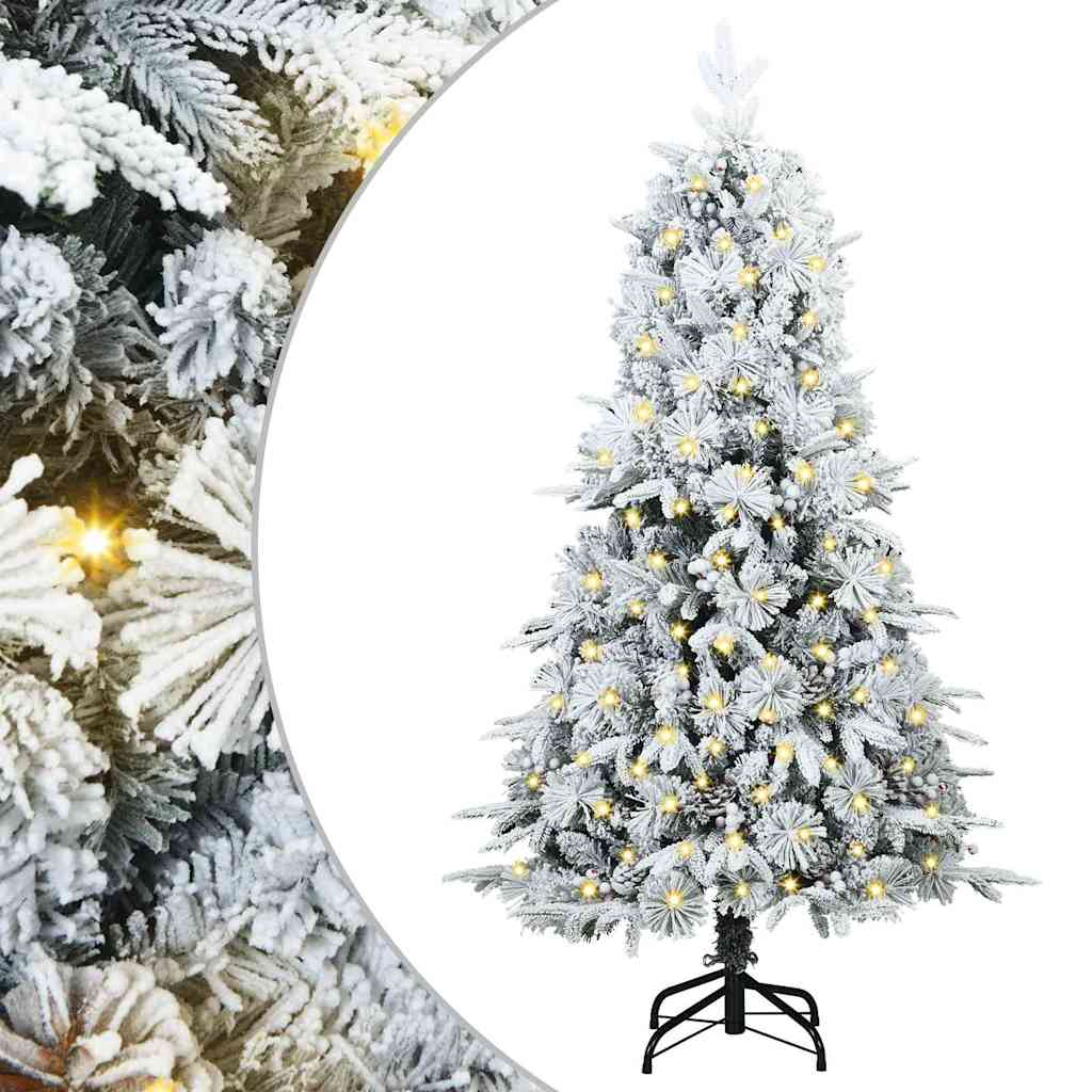 Künstlicher Klappbarer Weihnachtsbaum Grün Pe Und Pvc Grün Und Weiß