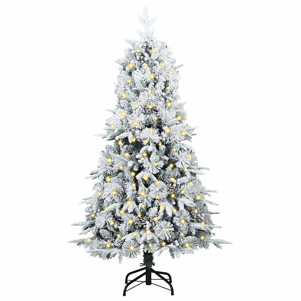 Künstlicher Klappbarer Weihnachtsbaum Grün Pe Und Pvc Grün Und Weiß