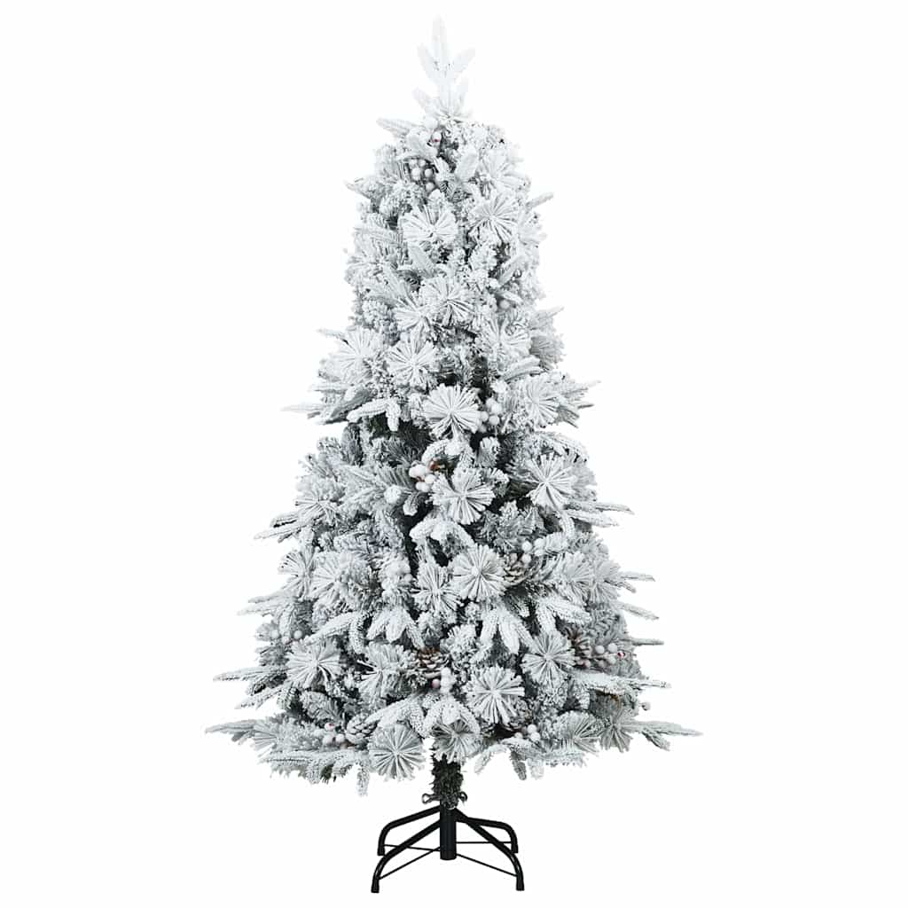 Künstlicher Klappbarer Weihnachtsbaum Grün Pe Und Pvc Grün Und Weiß