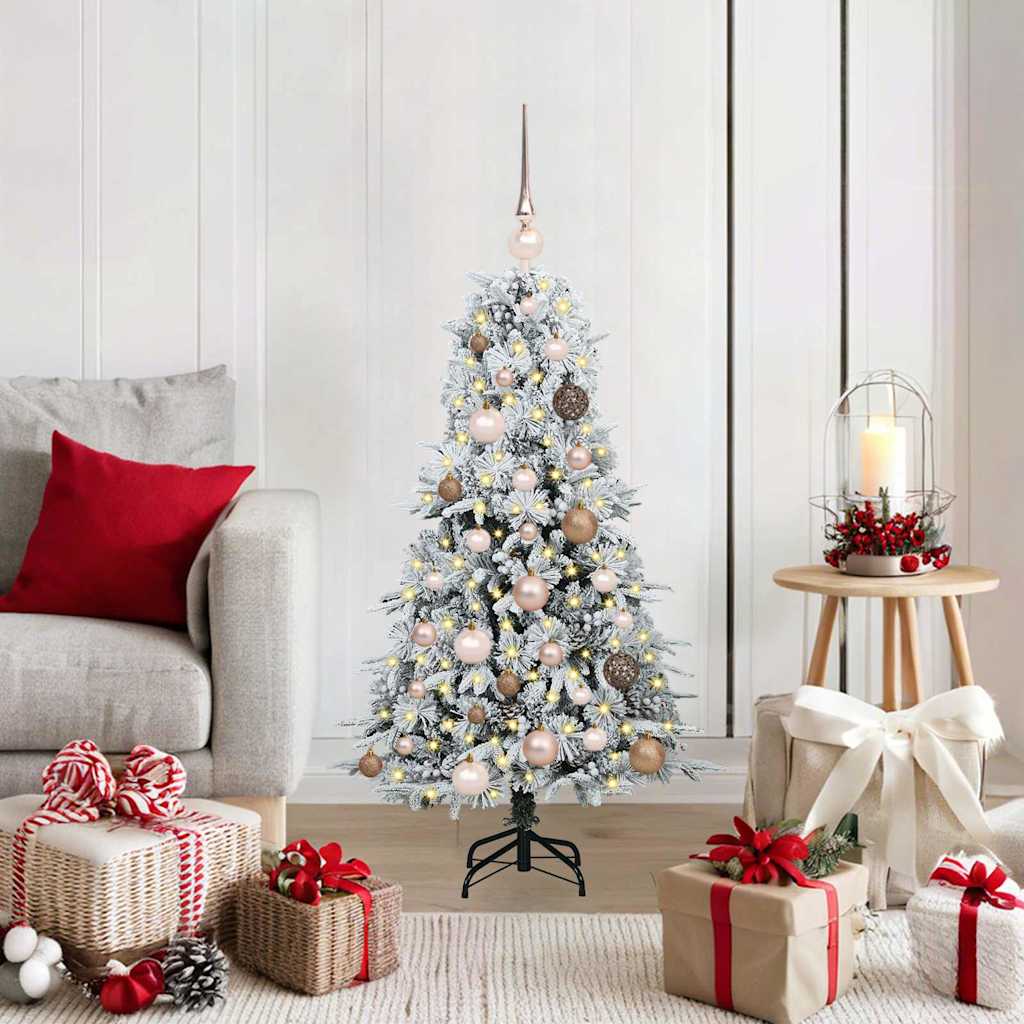 Künstlicher Klappbarer Weihnachtsbaum Grün Pe Und Pvc Grün Und Weiß
