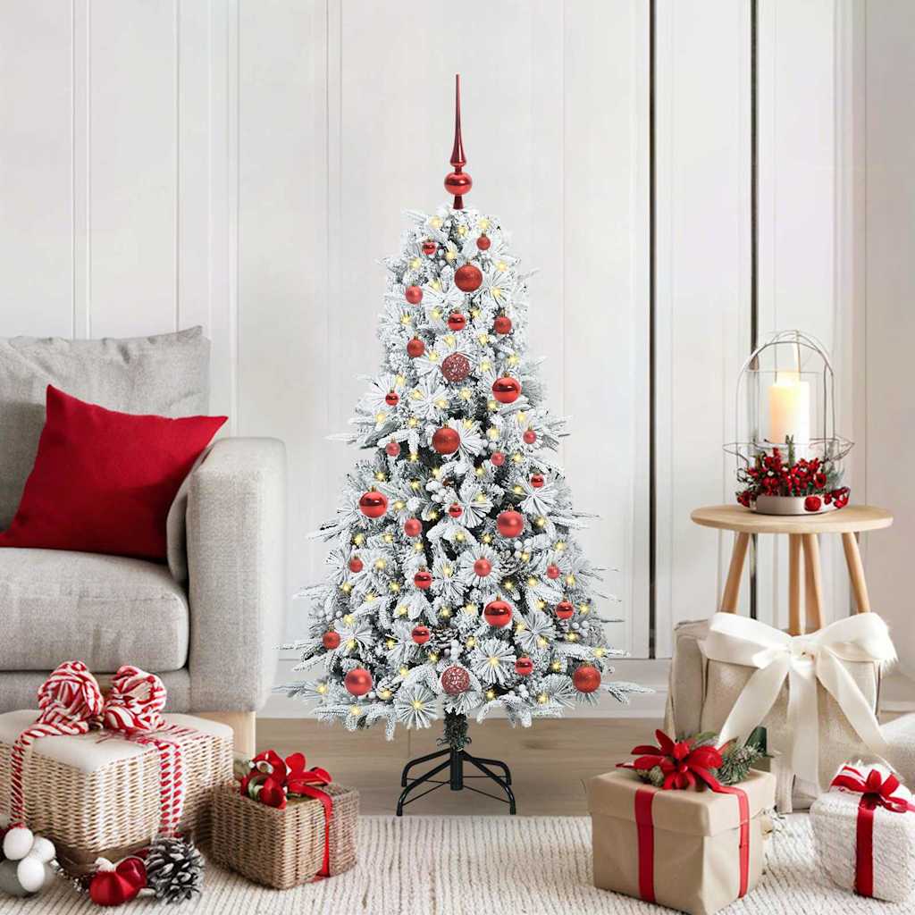 Künstlicher Klappbarer Weihnachtsbaum Grün Pe Und Pvc Grün Und Weiß