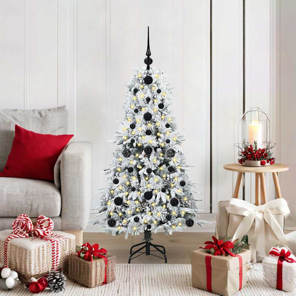 Künstlicher Klappbarer Weihnachtsbaum Grün Pe Und Pvc Grün Und Weiß
