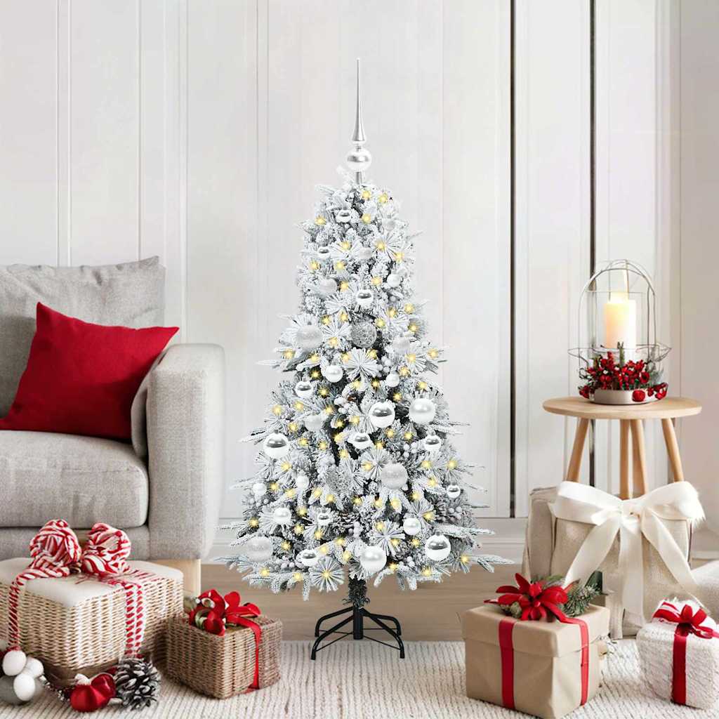 Künstlicher Klappbarer Weihnachtsbaum Grün Pe Und Pvc Grün Und Weiß