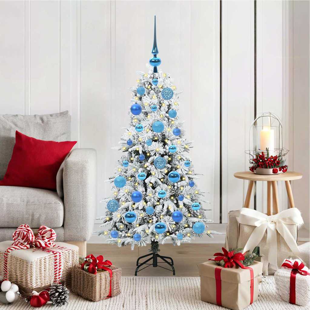 Künstlicher Klappbarer Weihnachtsbaum Grün Pe Und Pvc Grün Und Weiß
