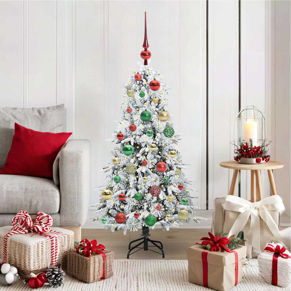 Künstlicher Klappbarer Weihnachtsbaum Grün Pe Und Pvc Grün Und Weiß
