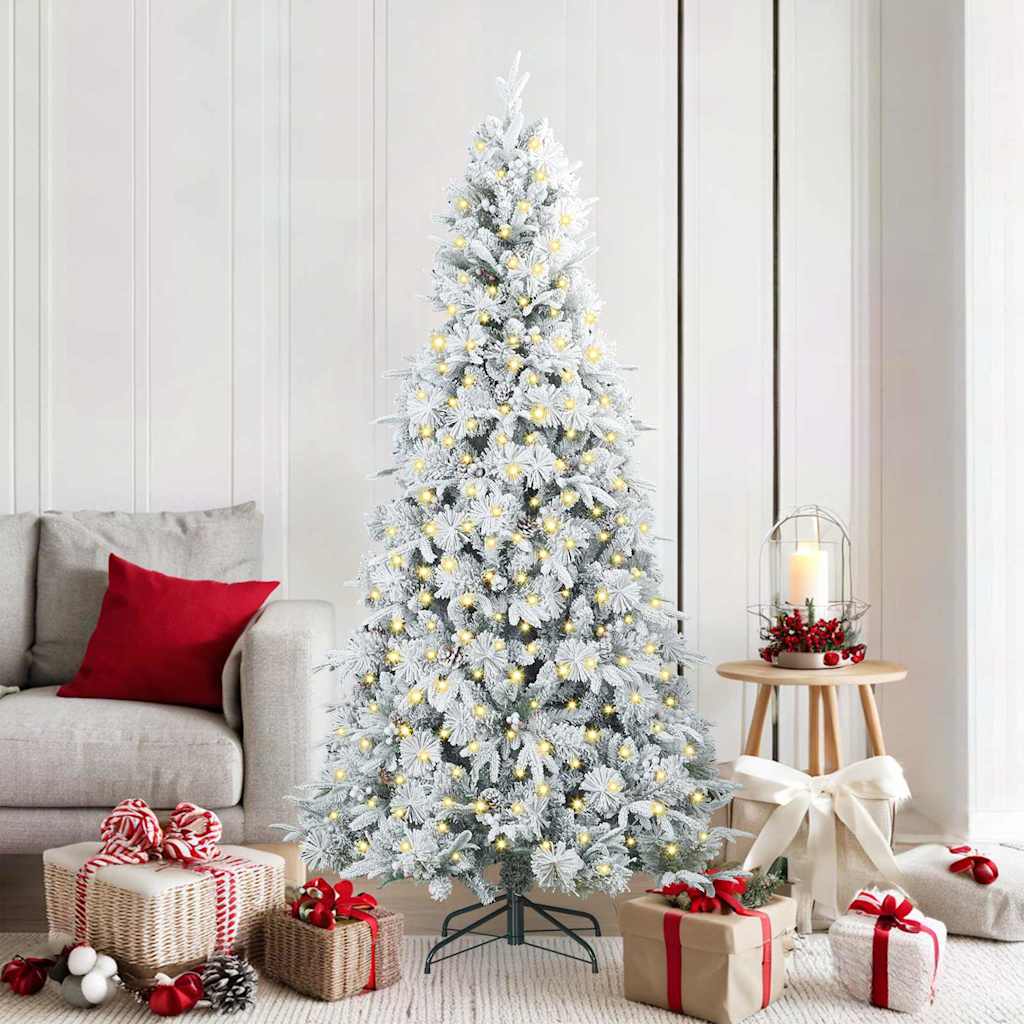 Künstlicher Klappbarer Weihnachtsbaum Grün Pe Und Pvc Grün Und Weiß