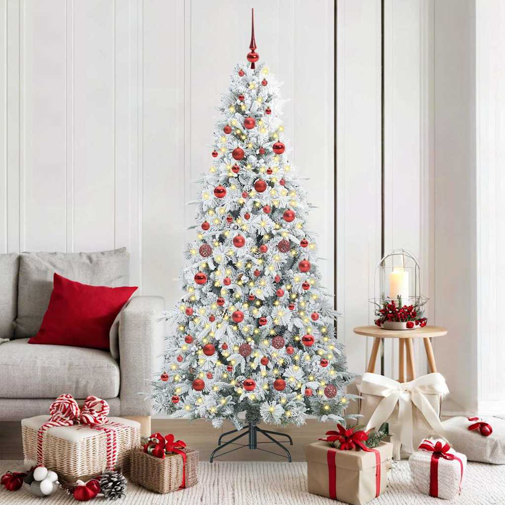 Künstlicher Klappbarer Weihnachtsbaum Grün Pe Und Pvc Grün Und Weiß