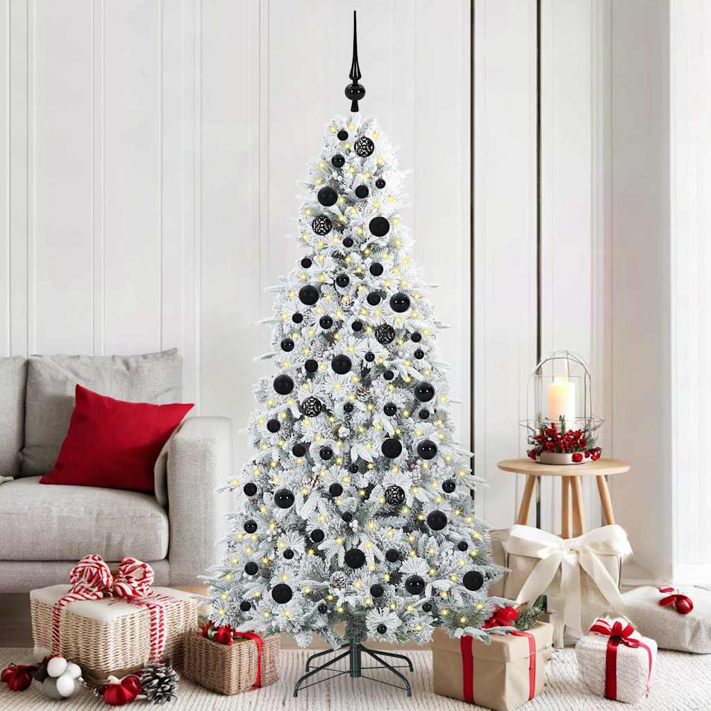 Künstlicher Klappbarer Weihnachtsbaum Grün Pe Und Pvc Grün Und Weiß
