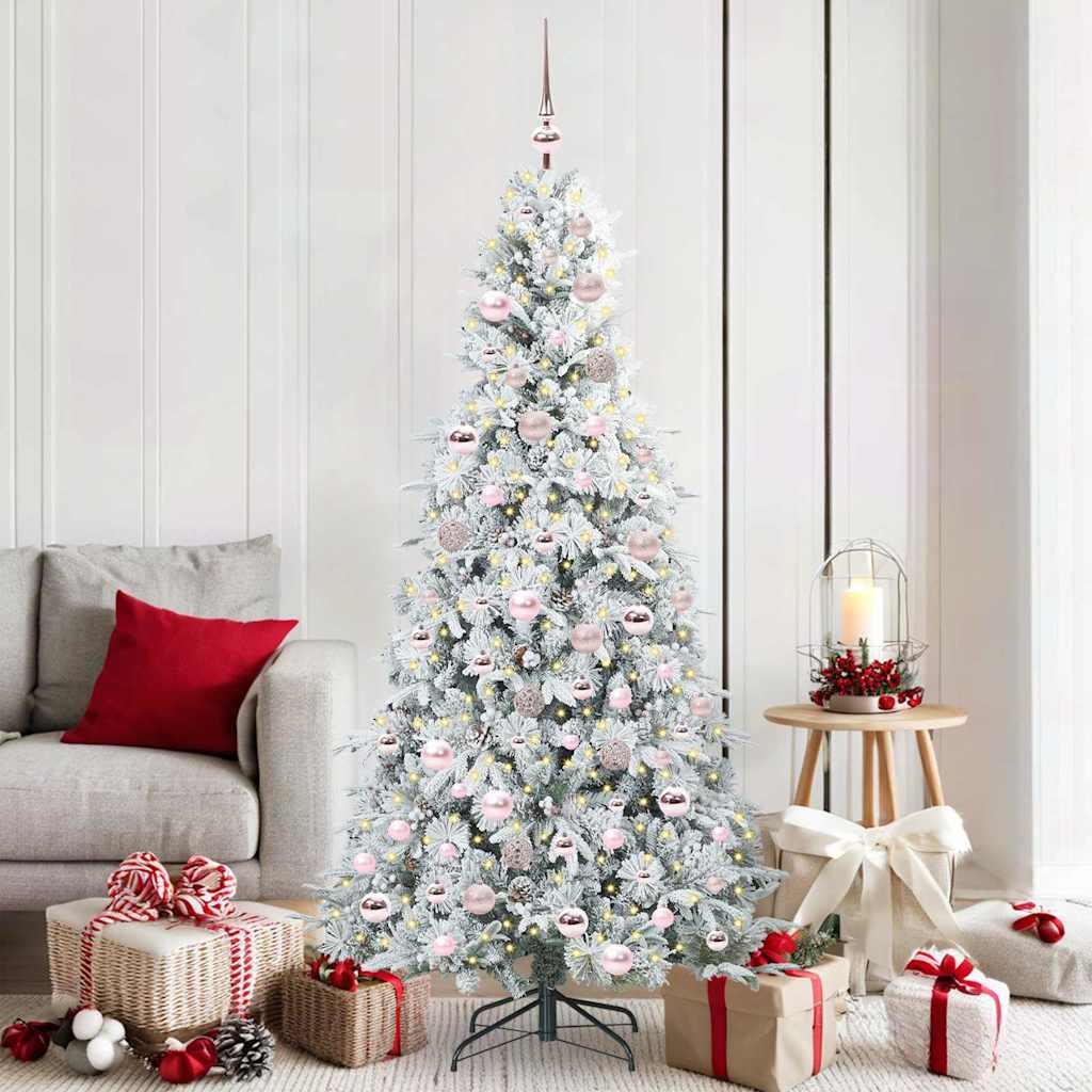 Künstlicher Klappbarer Weihnachtsbaum Grün Pe Und Pvc Grün Und Weiß