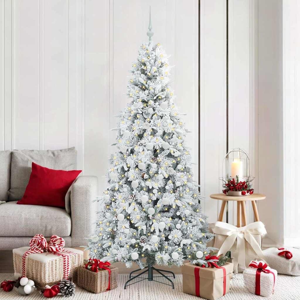 Künstlicher Klappbarer Weihnachtsbaum Grün Pe Und Pvc Grün Und Weiß