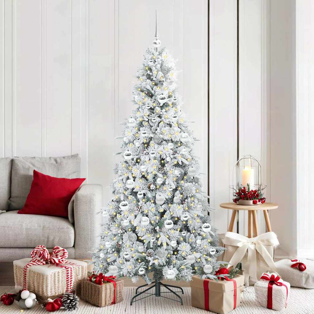 Künstlicher Klappbarer Weihnachtsbaum Grün Pe Und Pvc Grün Und Weiß