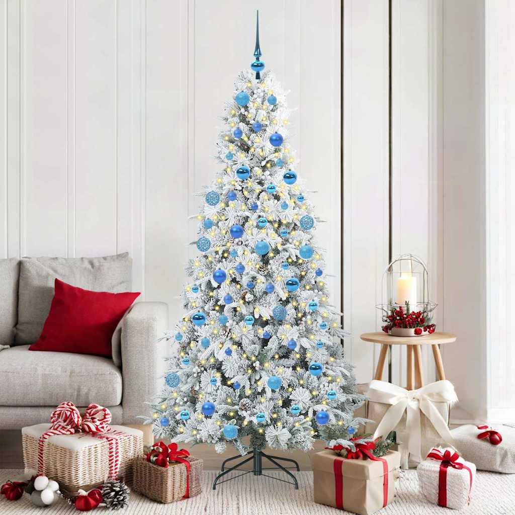 Künstlicher Klappbarer Weihnachtsbaum Grün Pe Und Pvc Grün Und Weiß