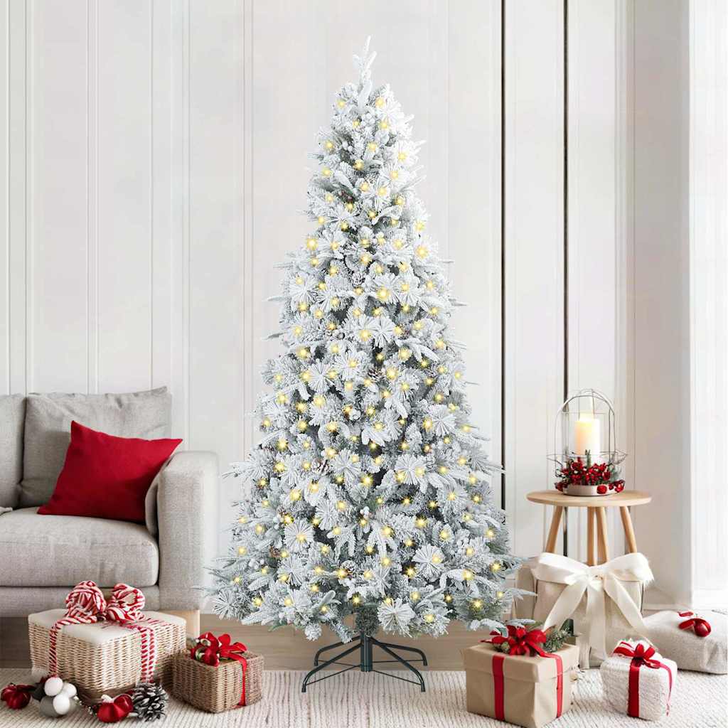 Künstlicher Klappbarer Weihnachtsbaum Grün Pe Und Pvc Grün Und Weiß