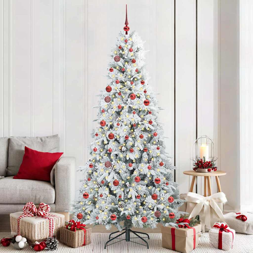 Künstlicher Klappbarer Weihnachtsbaum Grün Pe Und Pvc Grün Und Weiß