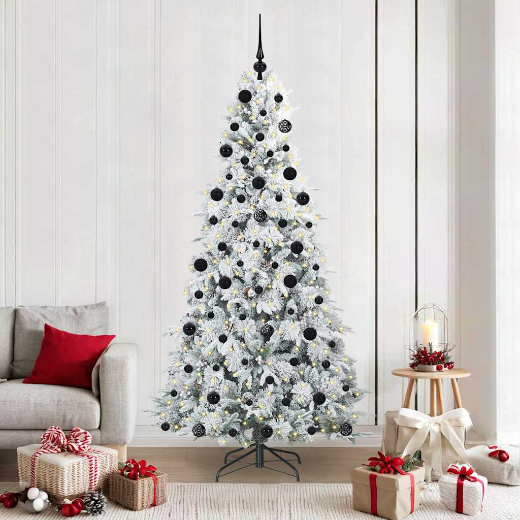 Künstlicher Klappbarer Weihnachtsbaum Grün Pe Und Pvc Grün Und Weiß