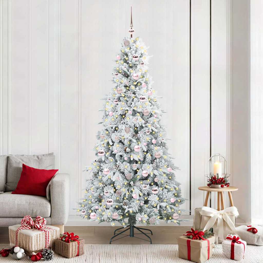 Künstlicher Klappbarer Weihnachtsbaum Grün Pe Und Pvc Grün Und Weiß