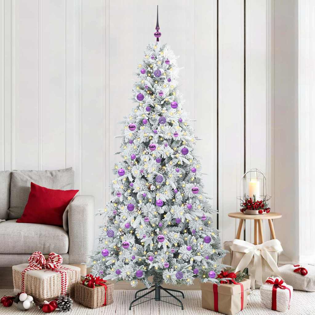 Künstlicher Klappbarer Weihnachtsbaum Grün Pe Und Pvc Grün Und Weiß