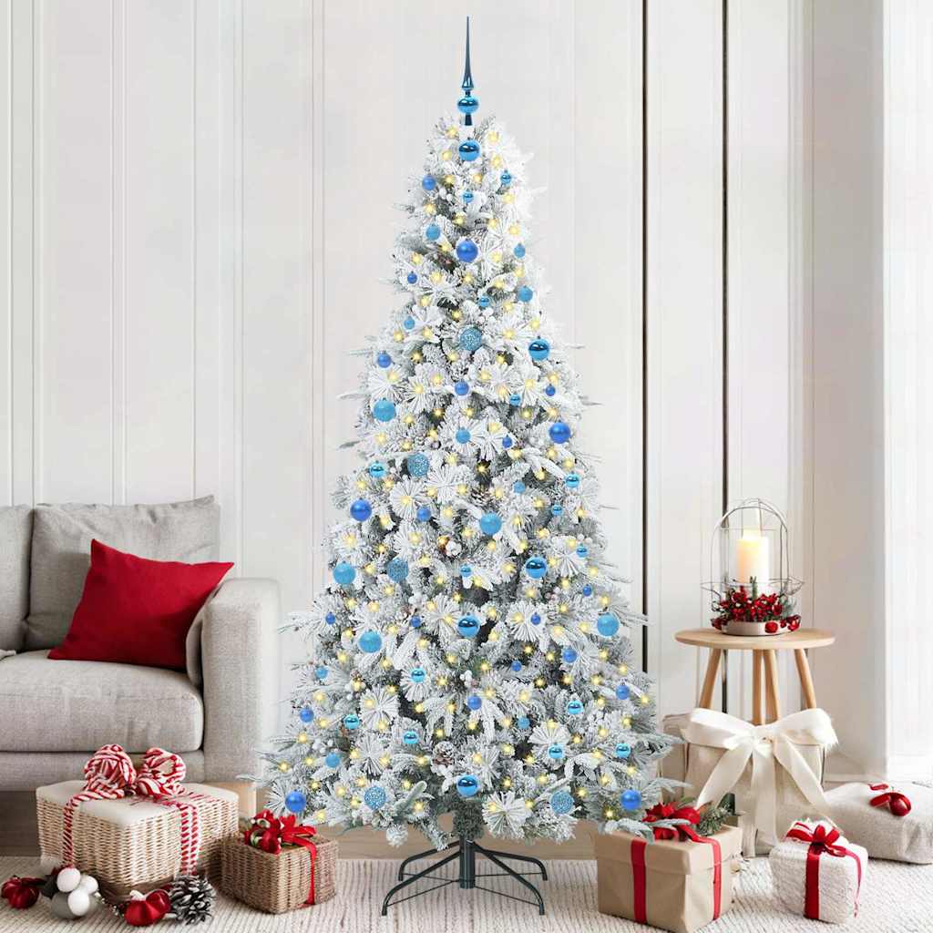 Künstlicher Klappbarer Weihnachtsbaum Grün Pe Und Pvc Grün Und Weiß