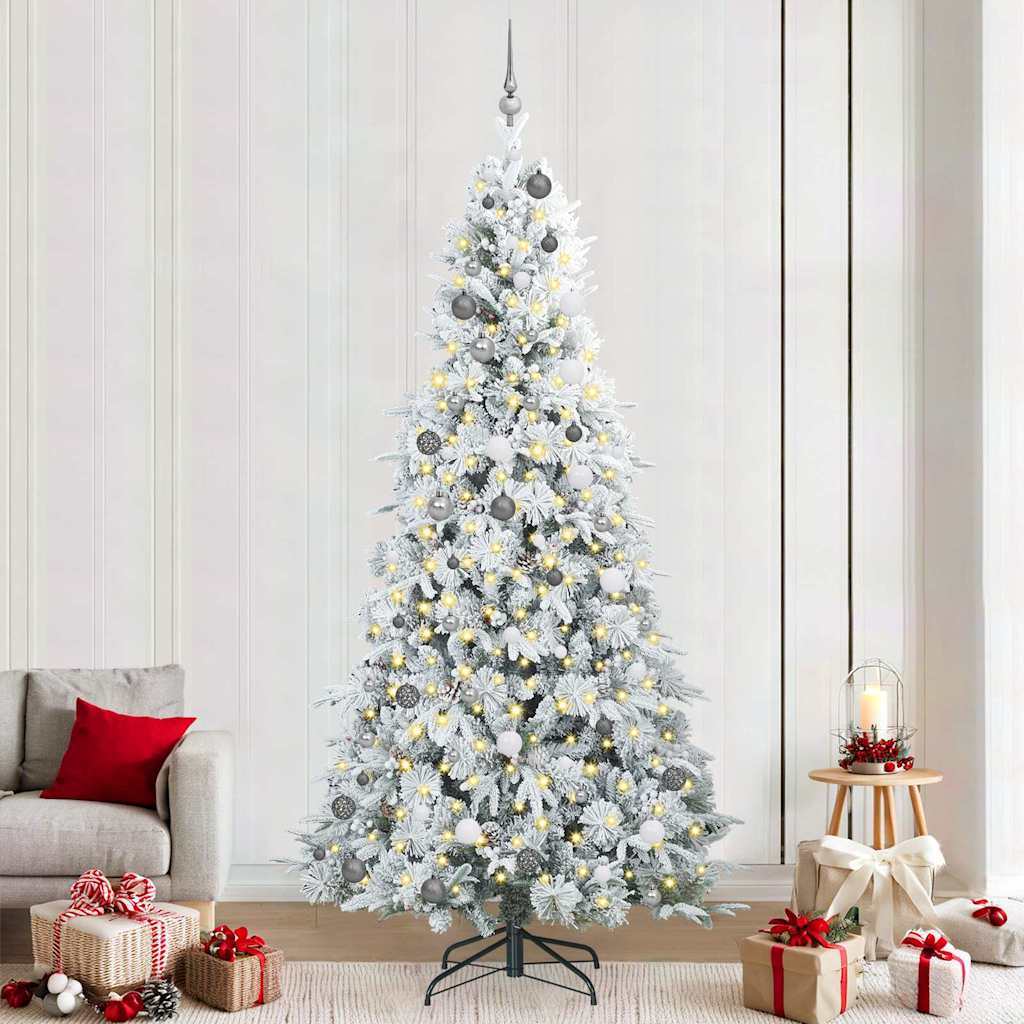 Künstlicher Klappbarer Weihnachtsbaum Grün Pe Und Pvc Grün Und Weiß