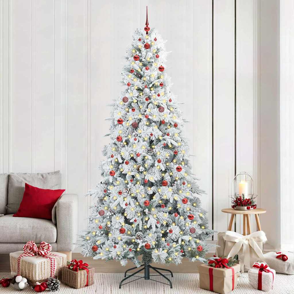 Künstlicher Klappbarer Weihnachtsbaum Grün Pe Und Pvc Grün Und Weiß