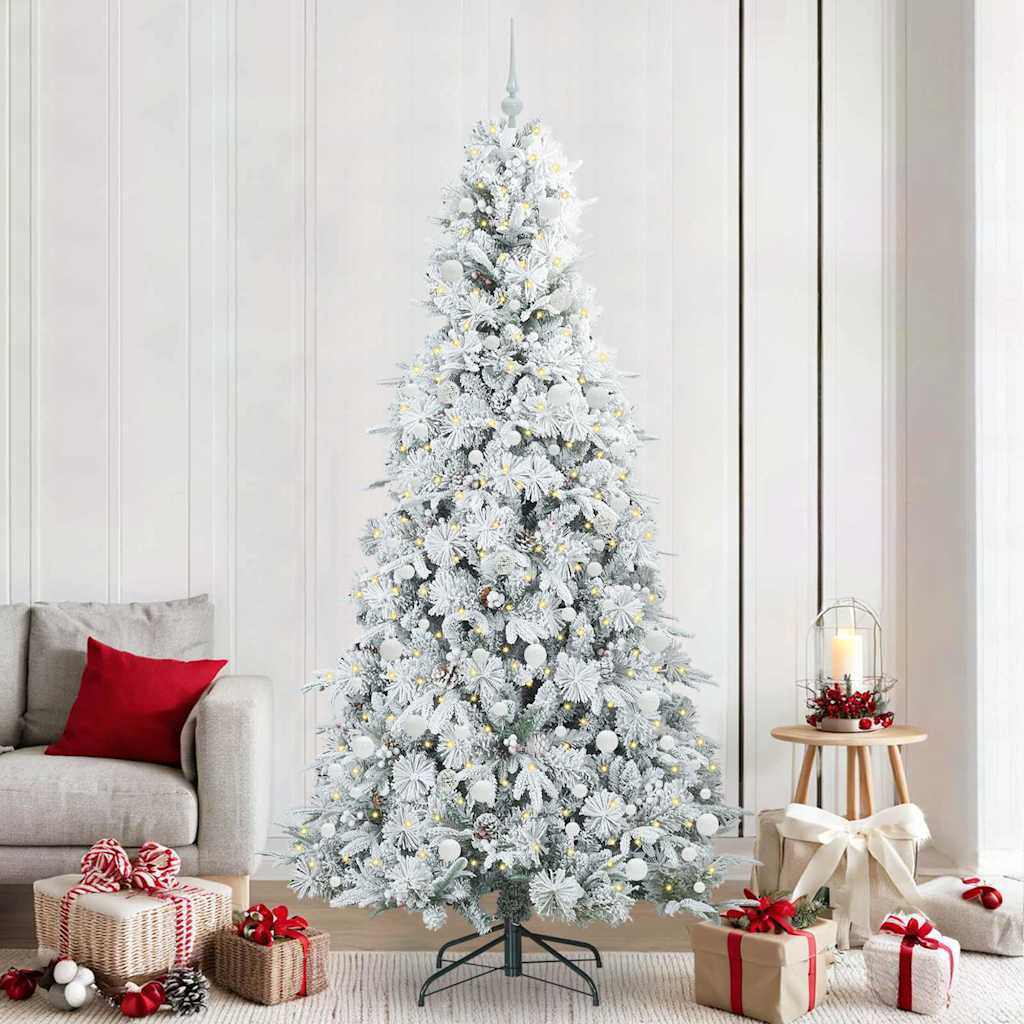 Künstlicher Klappbarer Weihnachtsbaum Grün Pe Und Pvc Grün Und Weiß