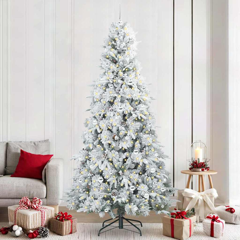 Künstlicher Klappbarer Weihnachtsbaum Grün Pe Und Pvc Grün Und Weiß
