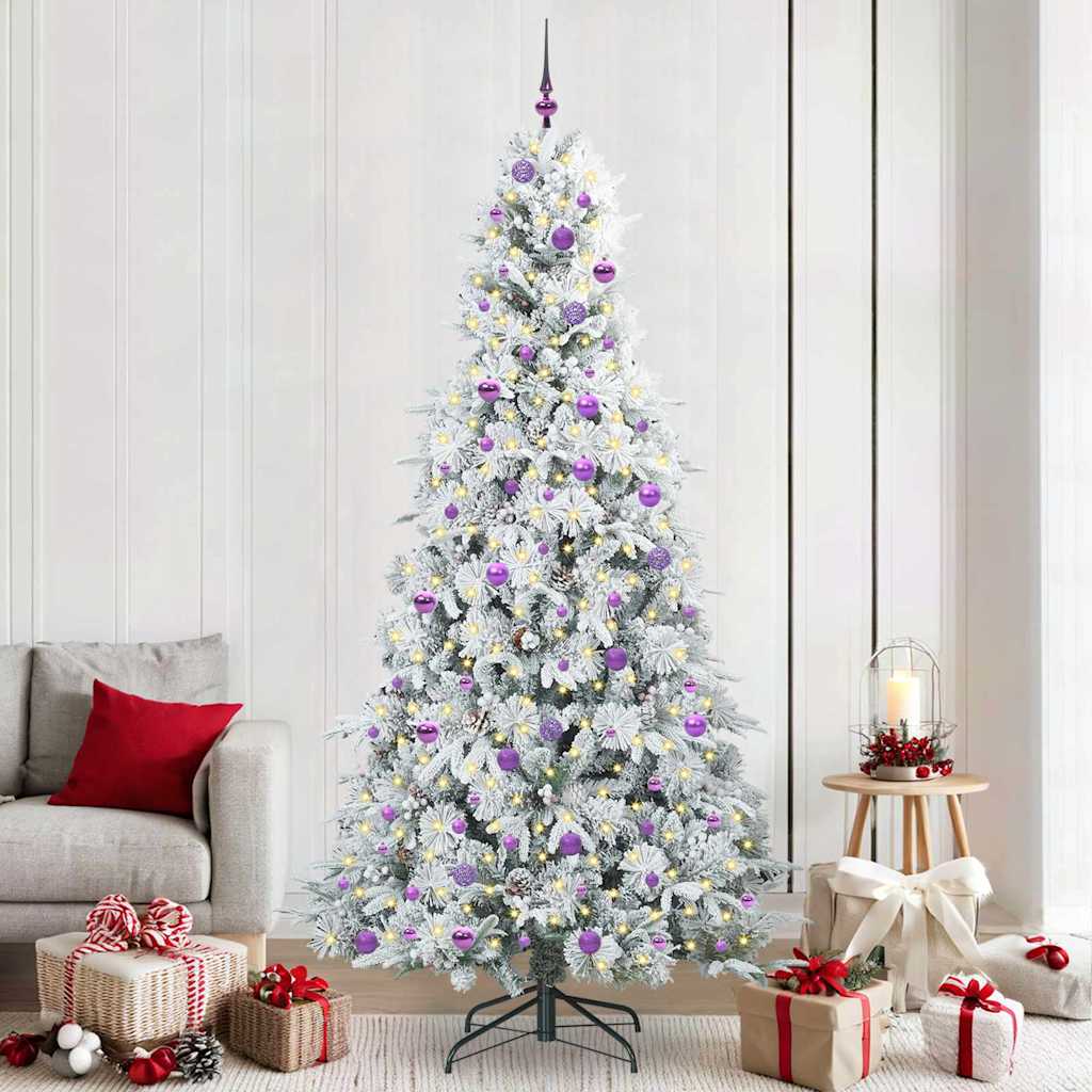 Künstlicher Klappbarer Weihnachtsbaum Grün Pe Und Pvc Grün Und Weiß