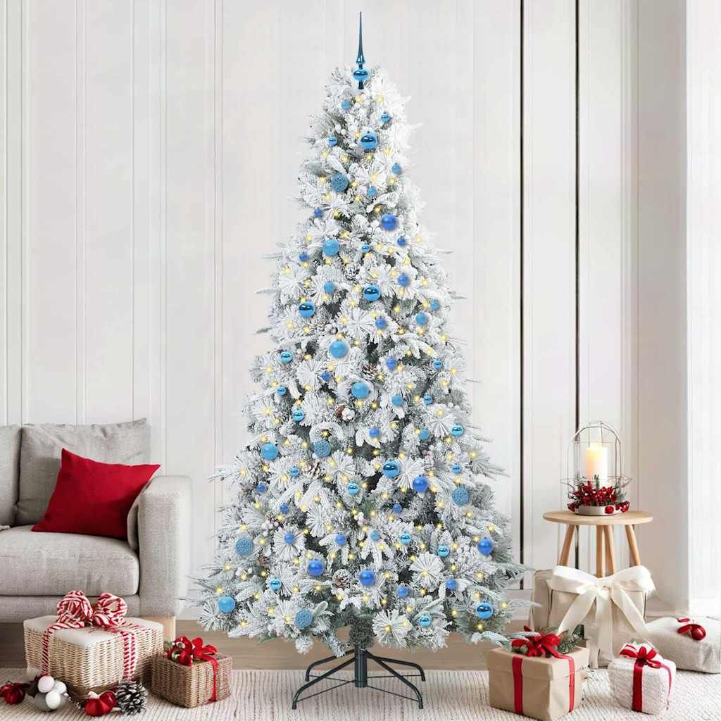 Künstlicher Klappbarer Weihnachtsbaum Grün Pe Und Pvc Grün Und Weiß
