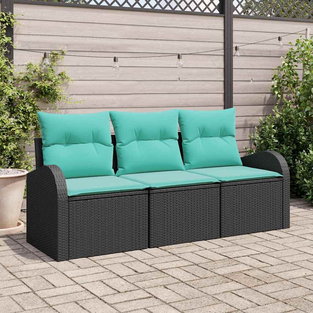 Garten-Sofa-Set 3 Pcs Poly Rattan